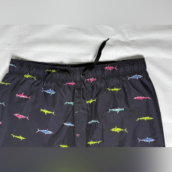 Hurley Boy's Black Swim Trunks Sz:XL Shark Theme Back Pocket - Picture 3 of 7